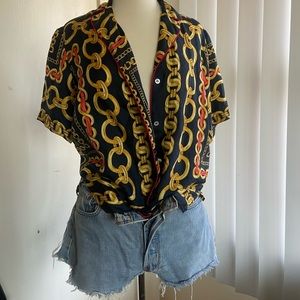 SANDRO over sized  chain button down